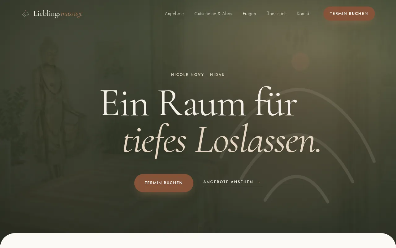 Nachher: neue Website von Lieblingsmassage
